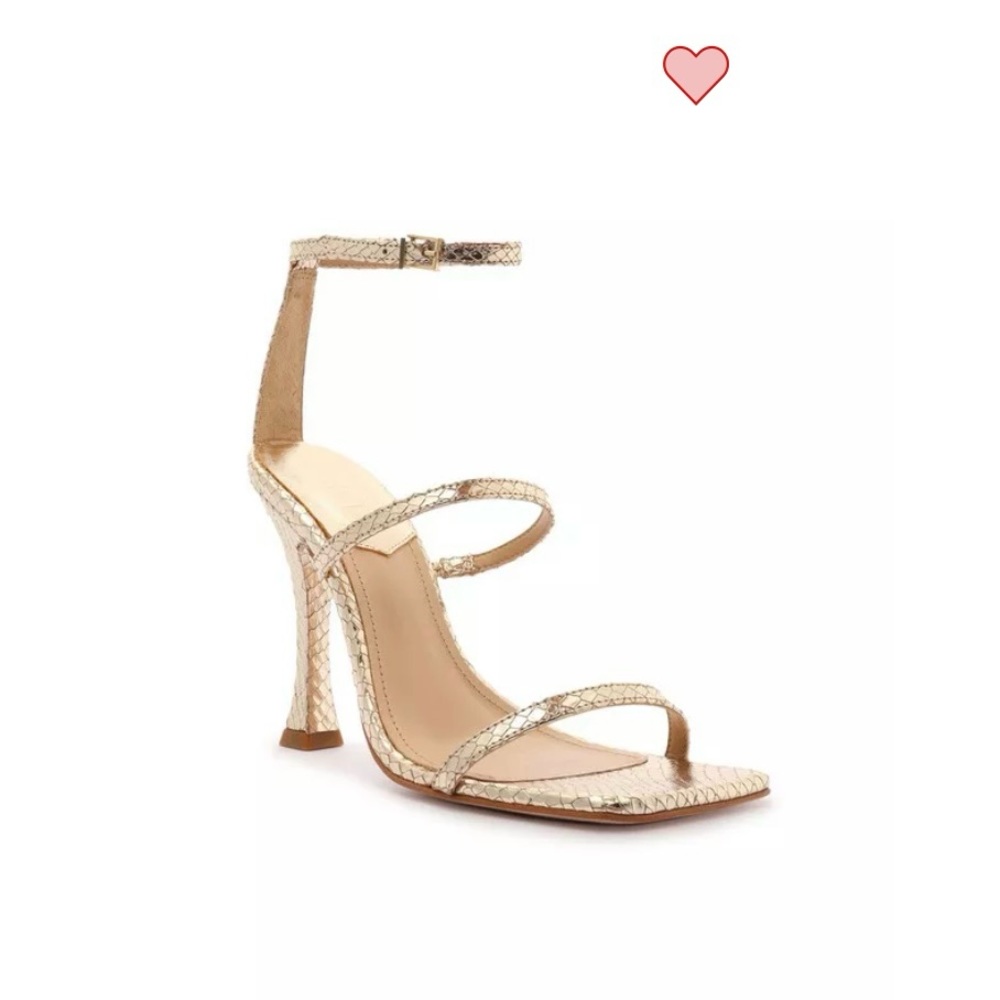 SCHUTZ Gold Strappy Heels - Picture 7 of 9